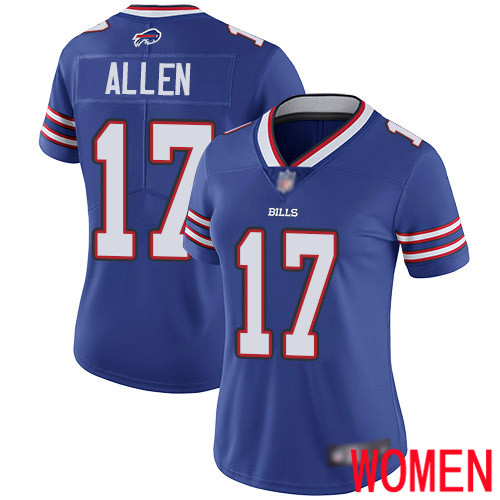 Women Buffalo Bills #17 Josh Allen Royal Blue Team Color Vapor Untouchable Limited Player NFL Jersey